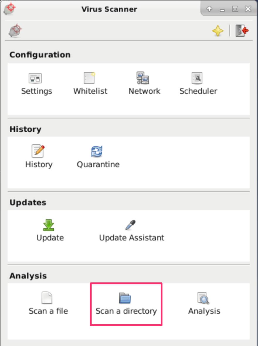 ClamTK Graphical Interface Scan a Directory ClamTK Graphical Interface Scan a Directory