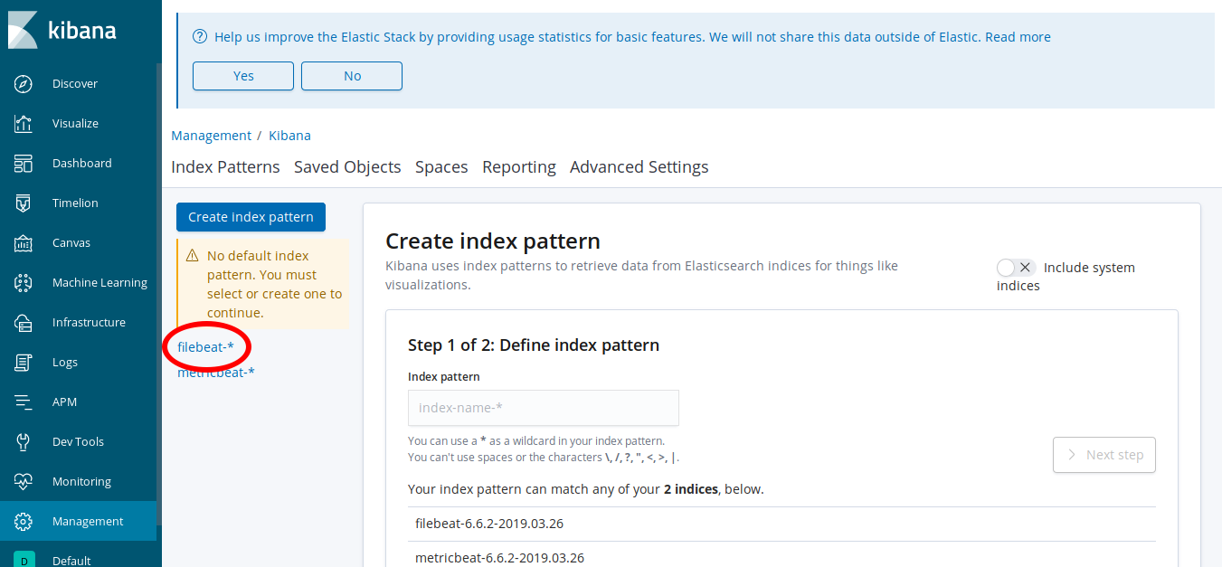 Kibana 6 Index Patterns Kibana 6 Index Patterns