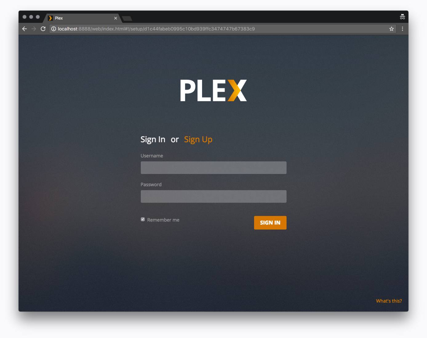 Plex web interface. Plex web interface.