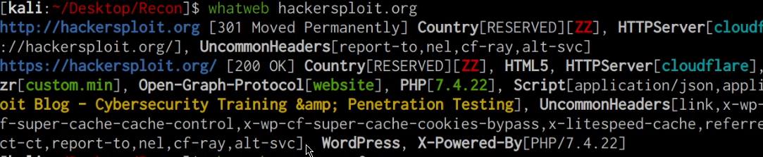 whatweb utility output whatweb utility output