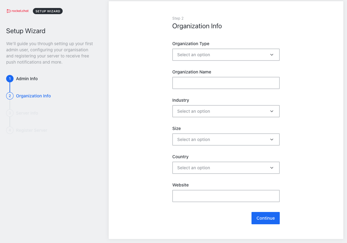 Rocket.Chat Step 2 Rocket.Chat Step 2