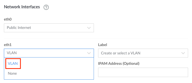 Selecting the network interface Selecting the network interface