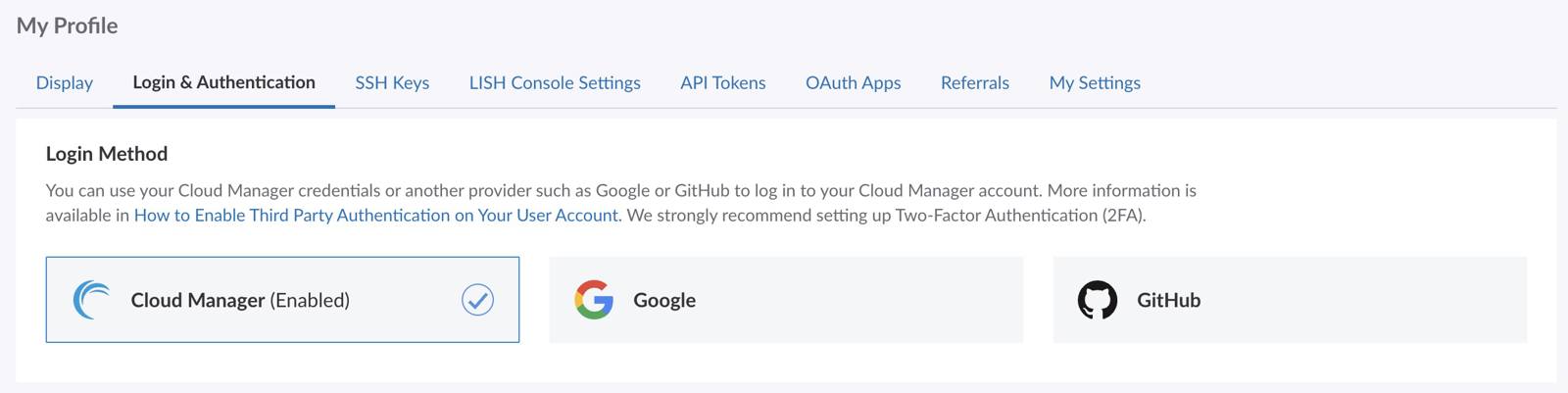 Select the Login Method Select the Login Method