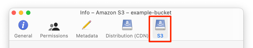 Cyberduck Info tab Cyberduck Info tab
